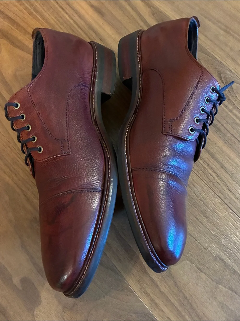 Cole Haan Brown Leather Cap Toe Dress Shoes
